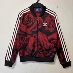 adidas バラ柄 トラックジャケット (M) アディダス 薔薇 総柄
