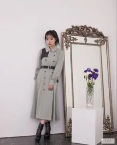 overE_新品未使用_ マーメイドトレンチワンピース：チャコール - メルカリ