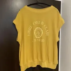 ロゴプリント 半袖　イエロー L