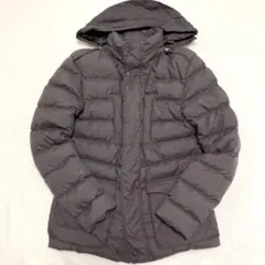 美品 ヘルノ ダウンジャケット グースダウン フード収納 ダブルジップ ブラウン