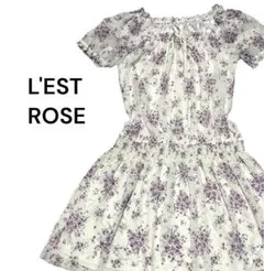 L'EST ROSE 花柄ワンピース オフショル フレア 清楚系 フェミニン