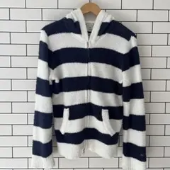 ジェラートピケ♪ ストライプフード付きルームウェア