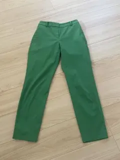PLST プラステ グリーン スラックス スリムフィット パンツ オフィス