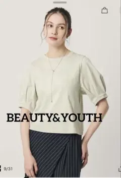 BEAUTY&YOUTH コットンスムース タック ショートスリーブ プルオーバのサムネイル