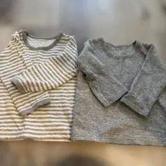 下着　肌着　キルト　あったか肌着　グレー　ストライプ　110