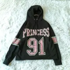 エイチアンドエム ロゴパーカー PRINCESS 91 Y2K 平成ギャル 黒