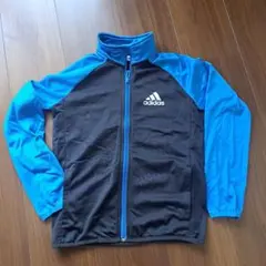 adidas ジップアップジャケット 130cm　ブラック　ブルー