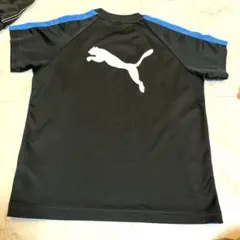 PUMA プーマ Tシャツ ブラック ブルー 140cm スポーツウェアサッカー