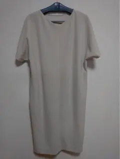 Comme ca ism ベージュ 半袖 ワンピース Fサイズ　フリーサイズ