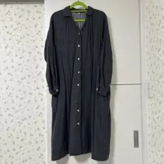 無印良品　グレー　ロングワンピース　M Ｌ　コットン100% ガーゼ素材