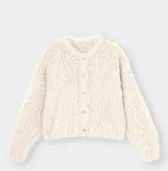 GU フェザーヤーン　クロップド　カーディガン S