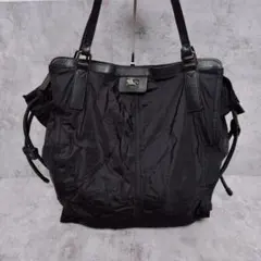 Burberry バーバリー トートバッグ ハンドバッグ ノバチェック　黒
