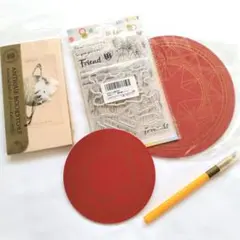 コラージュ素材　天体 デザインペーパー　クリアスタンプ　カッテングマット　セット