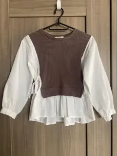 しまむら　terawear emu ドッキングシャツトップス　レイヤードトップス