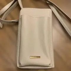 《美品》スマホショルダーバッグ（ベージュ）