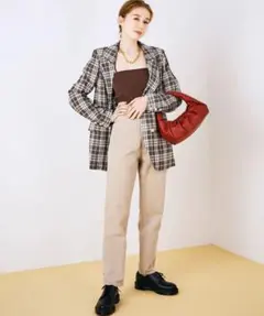 【マドモアゼル ロペ】ハイウエストチノパンツ