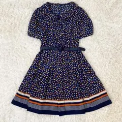 極美品 バーバリーブルーレーベル ドット フレア プリーツ ワンピース 38