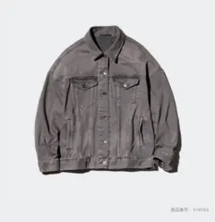 UNIQLO デニムオーバーサイズジャケットS 06グレー