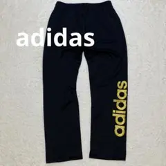 アディダス ジャージ パンツ O 黒 金 ビッグロゴ ラメ 刺繍 トラックパンツ