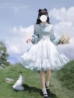 フリルレースエプロンドレス