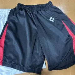 CONVERSE バスケットボールパンツ 黒 赤
