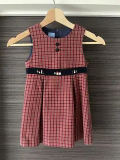 familiar ファミリア チェック柄 ジャンバースカート 100