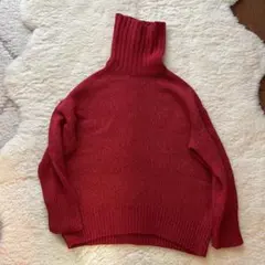 GALERIE VIE ファインウールタートルネックプルオーバー　赤