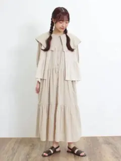 【匿名配送】Samansa Mos2 セーラー襟ティアードワンピース