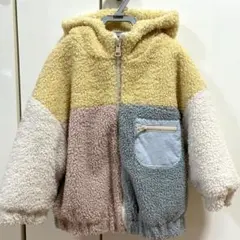 ZARA ボアフードコート 100cm キッズ　冬　アウター　パステル　カラフル
