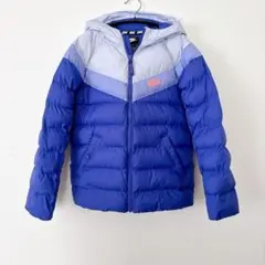 【NIKE】ナイキ 中綿ダウンジャケット ブルー×ライトグレー フード