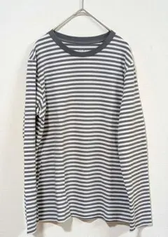 無印良品　クルーネック長袖Tシャツ　天竺編み　グレー　 Lサイズ