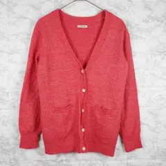 NOMBRE IMPAIR カーディガン レッド Fサイズ ウール 麻のサムネイル