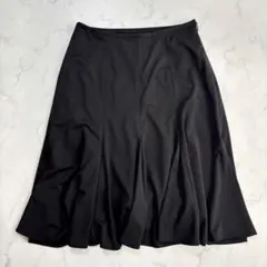 アンナルナ　立体パネルフレアスカート　【M】　ブラック　ひざ丈　美シルエットのサムネイル