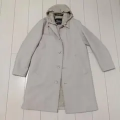 【美品】ヘルノHernoステンカラーコート オフホワイト フード取外可能