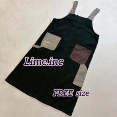 Lime.inc ブラック サロペット FREEサイズ