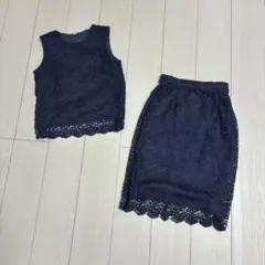 UNIQLO ブルー　レース セットアップ XS/S