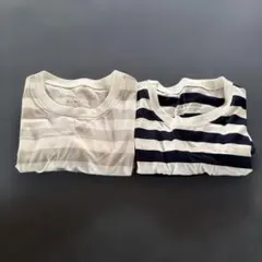 無印良品 無印 MUJI 半袖 Ｔシャツ 半袖Ｔシャツ ボーダー 120 ２枚のサムネイル