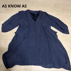 美品✨AS KNOW AS アズノウアズ ネイビー ドレスチュニック Vネックのサムネイル