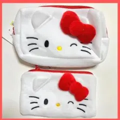 【韓国限定】 ダイソー サンリオ ハローキティ ポーチ　赤