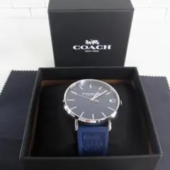 未使用 COACH/コーチ チャールズ メンズ 腕時計 レザーベルト 上品 