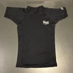 ブラックラッシュガード 半袖 ロゴ入り