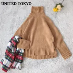 タートルネック ブラウン