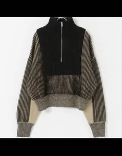 KBF レイヤードハーフZIPニット