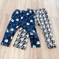 長ズボン 2点セット レギンス サイズ80 BREEZE ゴースト柄 ネイビー