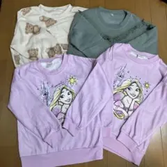 み*♪様 西松屋　裏起毛トレーナー　4枚まとめ売り　女の子　新品あり　ラプンツェのサムネイル