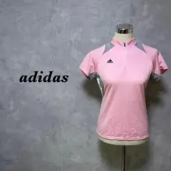 adidas スポーツウェア ハーフジップ メッシュ ライトピンク M 3945