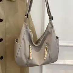 ショルダーバッグ トートバッグ レディース 軽量 斜めがけ 肩掛け　グレー