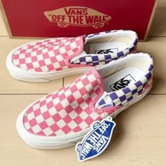 新品　バンズ VANS クラシックスリッポン　チェッカーボード　ピンクパープル