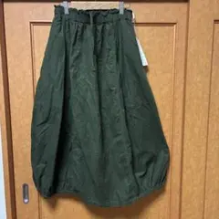 カーキグリーン コットン ロングスカート
