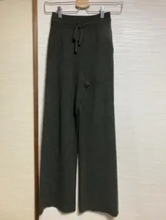 UNIQLO ウォッシャブルニットリブパンツ　Mサイズ　ダークグリーン